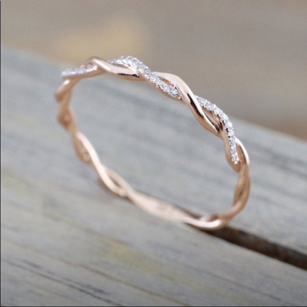18k Gold Plated & White Topaz Minimalis - Picture 3 of 3